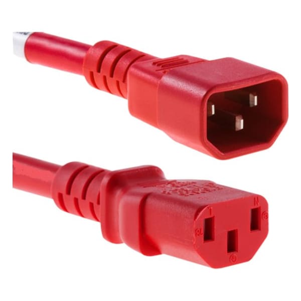 Unirise Usa 2Ft Red C13-C14 Pdu/ Server Ultra Flexible Power Cord, Svt, 10Amp,  - PWRC13C1402FRED