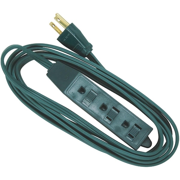 All-Source Extension Cord, 16 AWG, Indoor, 16/3, 9 ft - IP-JTW163-09X-GR