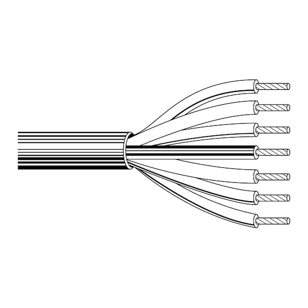 Belden Multi-Conductor Cable, 18 AWG, 9 C, Chrome, PVC, Stranded, 300V AC - 8469 0605000