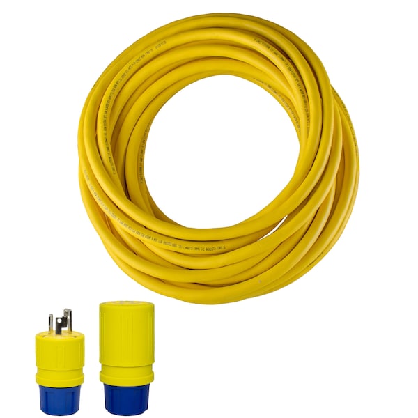 Ericson SOW Extension Cord, 16 AWG, 16/3, 1 Outlets, L6-15C, Yellow, L6-15P, 25 ft - 1522PG163A