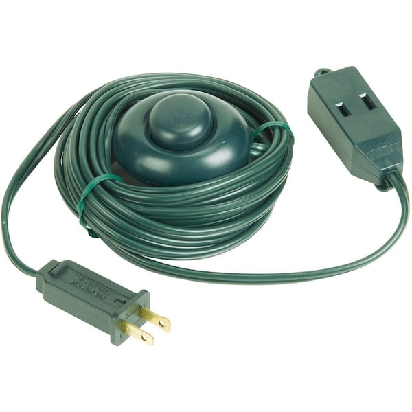 All-Source 15 Ft. 18/2 Green Extension Cord with Foot Switch - FS-PT2182-15X-GR