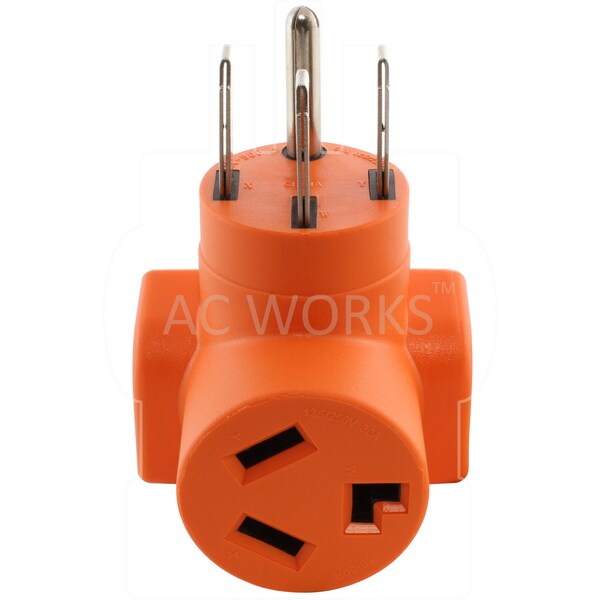 Ac Works 14-50P 50A 4-Prong Plug to 10-30R 3-Prong Dryer Outlet - AD14501030