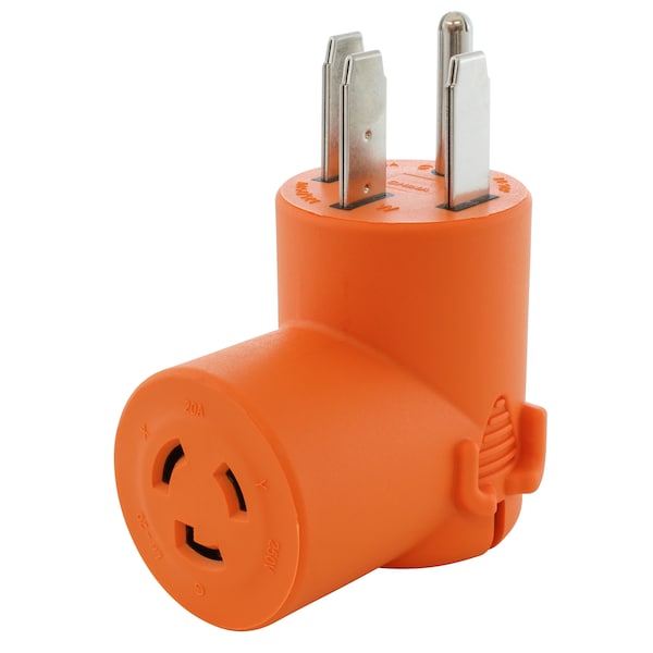 Ac Works 14-50P 50A 125/250V Range/RV/ Generator Plug to L6-20R 20A 250V Connector - AD1450L620
