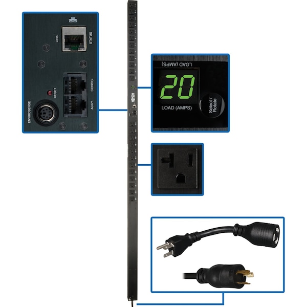 Tripp Lite PDU, Switched, 1.9kW, 120V, 24 5-15/20R, 0U - PDUMV20NET