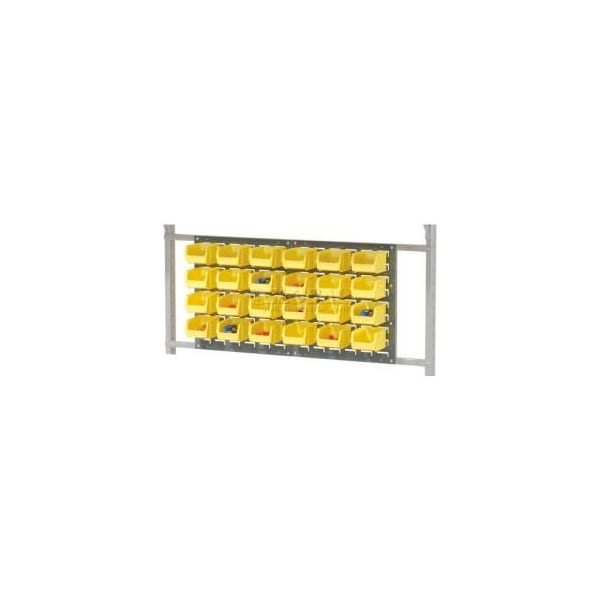 Global Equipment (1)36" Louver Panel with 24 Yellow Bins For 48" Bench - Gray - 651441