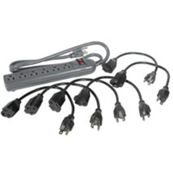 Fasttrack 6-OUTLET SURGE SUPPRESSOR with SIX 1ft OUTLET-SAVER POWER EXTENSION CORDS - FA56811