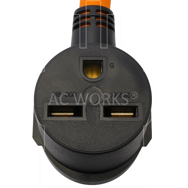 Ac Works 1.5FT 50A 125/250V SS2-50P/CS6365 Plug to 30A 250V 6-30R Commercial HVAC Adapter Cord - SS2630-018