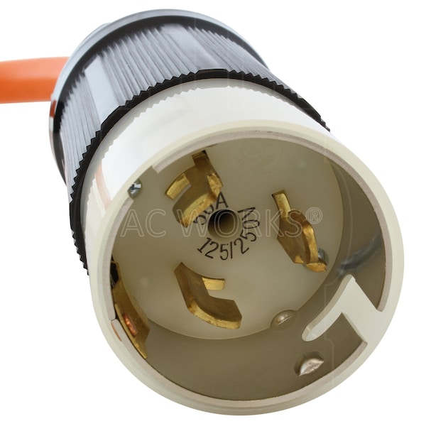Ac Works 1.5FT 50A 125/250V SS2-50P/CS6365 Plug to 30A 250V 6-30R Commercial HVAC Adapter Cord - SS2630-018