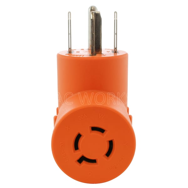 Ac Works Dryer Outlet Adapter 4-Prong Dryer Plug 14-30P to 4-Prong 20A Locking L14-20R - AD1430L1420