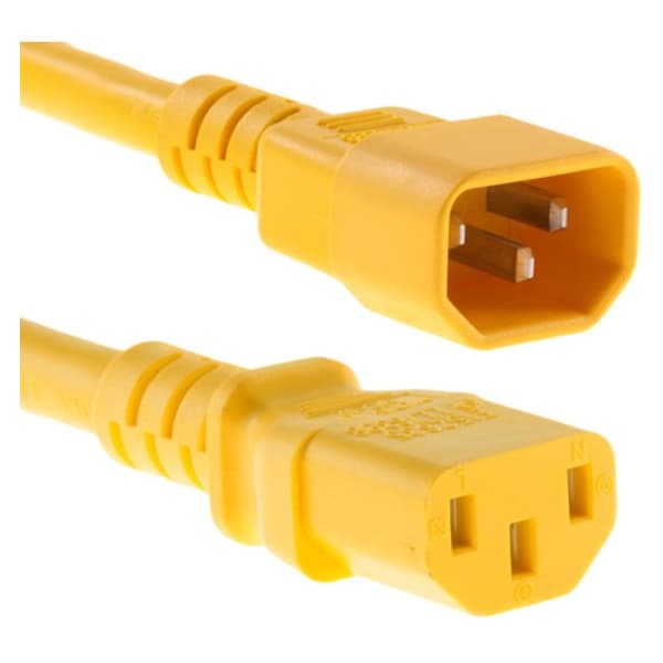 Unirise Usa 3Ft Yellow C13-C14 Pdu/ Server Ultra Flexible Power Cord, Svt, 10Amp,  - PWRC13C1403FYLW