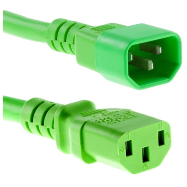 Unirise Usa 1Ft Green C13-C14 Pdu/ Server Ultra Flexible Power Cord, Svt, 10Amp,  - PWRC13C1401FGRN