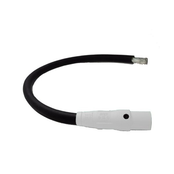 Power Assemblies Type W Pigtail 400A 4/0 AWG Series 16 Male Camlock to Tinned 3 ft, White - 40TW16003MTW