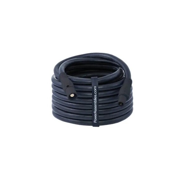 Power Assemblies Type W Extension 400A 4/0 AWG Series 16 Male to Female Camlock 25 Ft, Black - 40TW16025MFE
