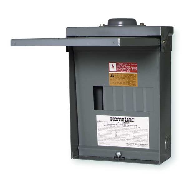 Square D Load Center, 6 Spaces, 100A, 120/240V AC - QO612L100RB