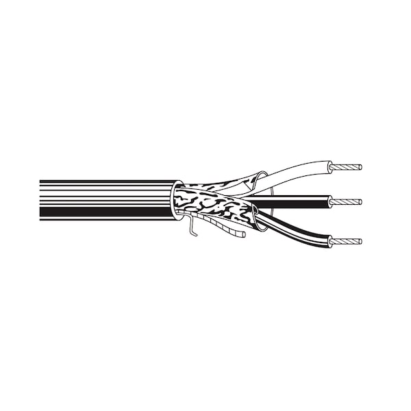 Belden Multi-Conductor Cable, 18 AWG, 3 C, Gray, PVC, Stranded, 300V AC, Indoor - 5301FE 008U1000