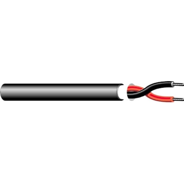West Penn Wire Multi-Conductor Cable, 14 AWG, 1 C, Black, PVC, Stranded, 300V AC - AQ226BK1000