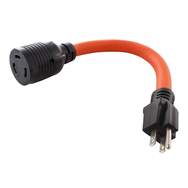 Ac Works 1FT STW 10/3 NEMA 5-15P 15A Household Plug to NEMA L5-30R 30A Adapter - S515L530-012