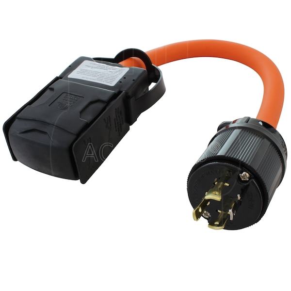 Ac Works 1.5FT L14-20P 20A 4-Prong Locking Plug to 4 Home Outlets with 20A Breaker - L1420CBF520
