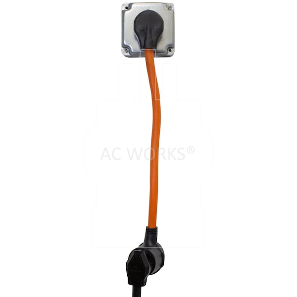 Ac Works 1.5FT  6-50P 50A Welder Plug to 10-30R 3-Prong Dryer Outlet - S6501030-018