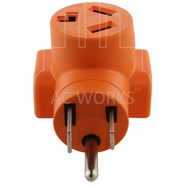 Ac Works Welder 6-50P Plug to 10-30R 3-Prong 30A 3-Prong Dryer Adapter - AD6501030