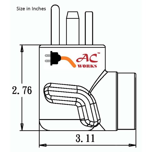 Ac Works 4-Prong Dryer 14-30P Plug to 6-30R 30 Amp 250 Volt HVAC Female Adapter - AD1430630