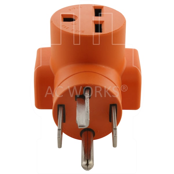 Ac Works 4-Prong Dryer 14-30P Plug to 6-30R 30 Amp 250 Volt HVAC Female Adapter - AD1430630