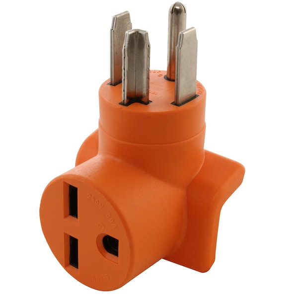 Ac Works 4-Prong Dryer 14-30P Plug to 6-30R 30 Amp 250 Volt HVAC Female Adapter - AD1430630