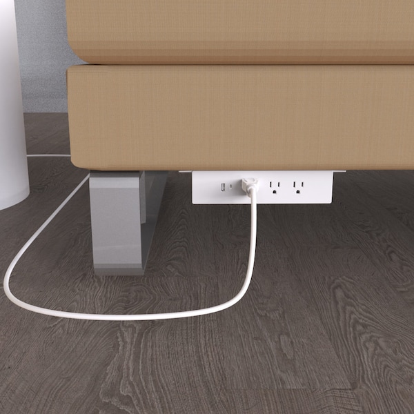 Richelieu Hardware 120 V Hanging Power Bar and USB Charging Station, White - 3213030