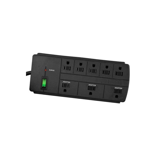 Gogreen Surge Protector, 8 Outlets, 15A, 750 Joules, 6' Cord - GG-18316BK