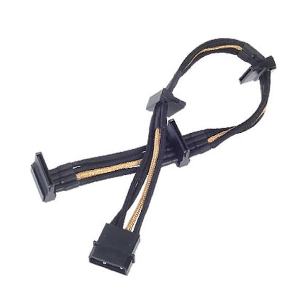 Silverstone 24 Pin 300 mm Power Cable Extender - Black with Gold - PP07-BTSBG