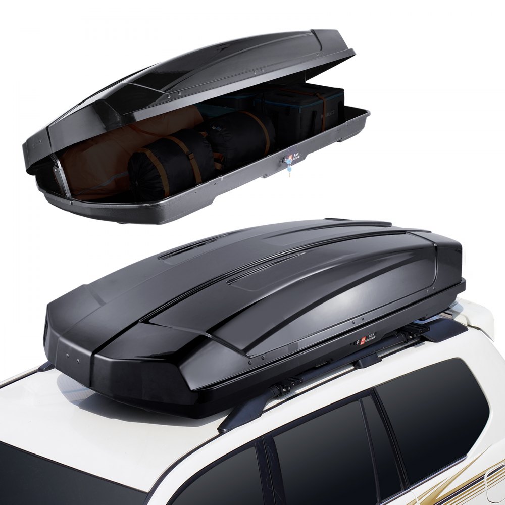 VEVOR Rooftop Cargo Carrier 18 Cubic Feet Luggage Storage Box ABS for SUVs Cars - CDXLXHS18LFY3P2C5V0