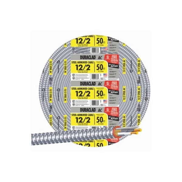 Southwire THHN, Metal Clad Building Cable, 12 AWG, 2C, Natural, 50 ft - 55274922