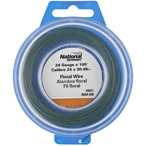 National Hardware V2571 Series Wire, 0.023 in Dia, 100 ft L, 24 Gauge, 10 lb Working Load, Steel - N264-820