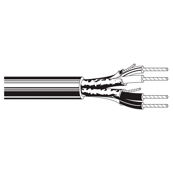 Belden Multi-conductor Cable, 20 AWG, 4 C, Chrome, PVC, Stranded, 300V AC - 9402 0601000