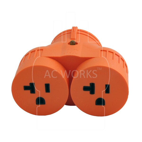 Ac Works Adapter TT-30P RV 30A Plug to 2 15/20A Household Connectors - ADVTT520