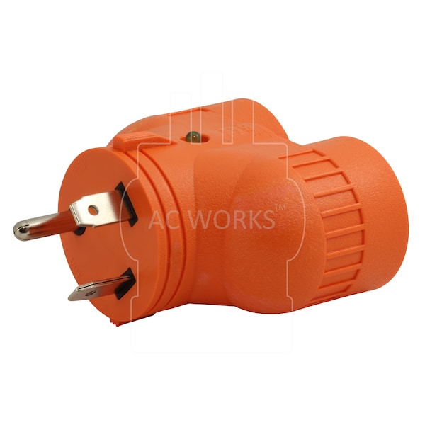 Ac Works Adapter TT-30P RV 30A Plug to 2 15/20A Household Connectors - ADVTT520
