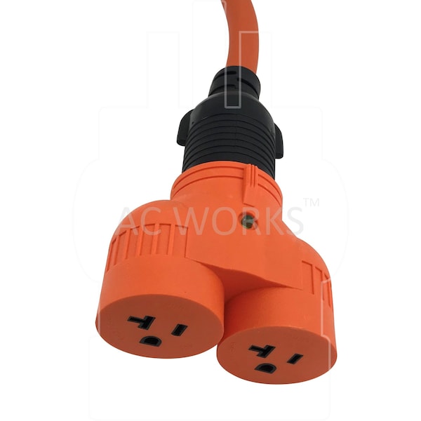 Ac Works Adapter TT-30P RV 30A Plug to 2 15/20A Household Connectors - ADVTT520
