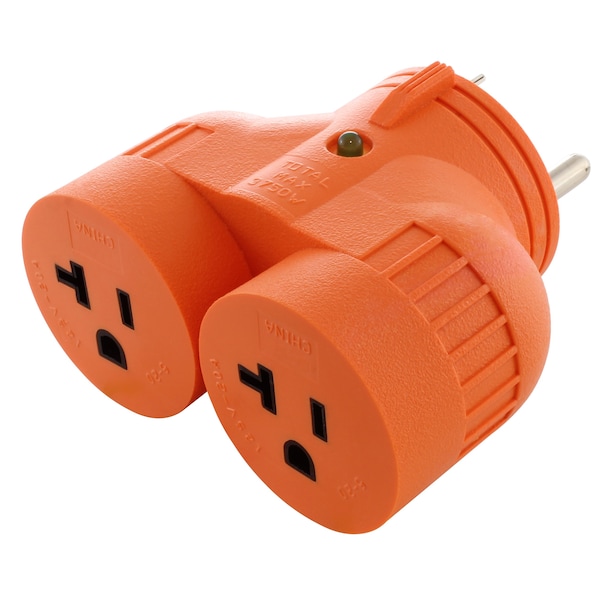 Ac Works Adapter TT-30P RV 30A Plug to 2 15/20A Household Connectors - ADVTT520
