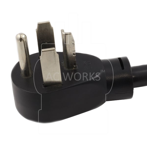 Ac Works 4-Prong NEW Dryer Plug to 3-Prong Old Dryer Socket Adapter with Cord - S14301030-018