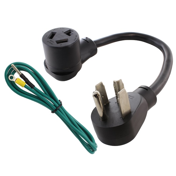 Ac Works 4-Prong NEW Dryer Plug to 3-Prong Old Dryer Socket Adapter with Cord - S14301030-018