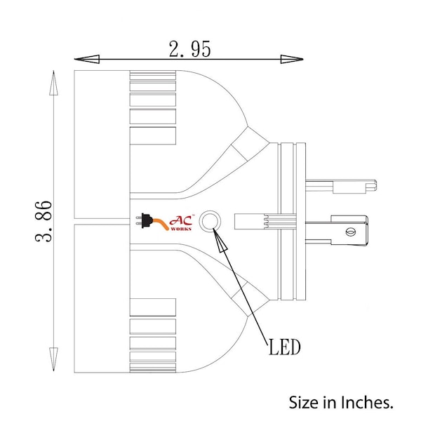 Ac Works L5-30P 30A 125V 3-Prong Plug to 2 L5-30R 30A 125V Female Connectors - ADVL530L530