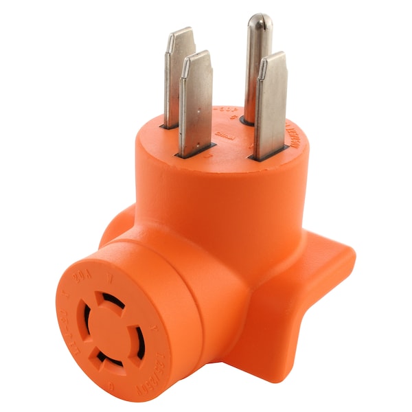 Ac Works 4-Prong NEMA 14-50P Plug to 4-Prong 20A Locking NEMA L14-20R Adapter - AD1450L1420