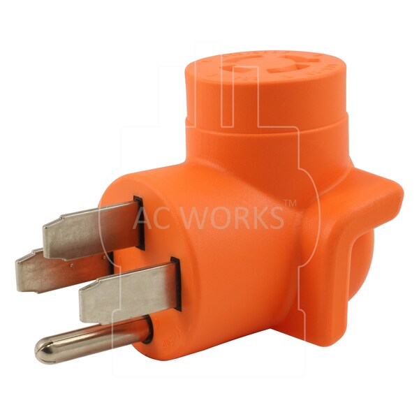Ac Works 4-Prong NEMA 14-50P Plug to 4-Prong 20A Locking NEMA L14-20R Adapter - AD1450L1420