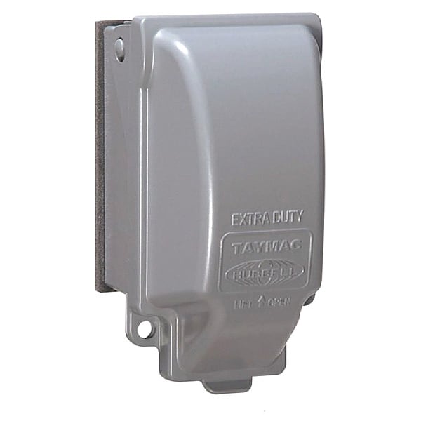 Taymac While In Use Weatherproof Cover, Vertical, 1 Gang, 6-1/8 in H, 3-3/8 in W, GFCI, DieCast Metal, Gray - MX3200
