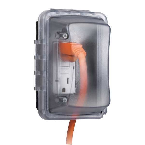 Taymac While In Use Weatherproof Cover, 1 Gang, 5-1/2 in H, 3-3/4 in W, Polycarbonate, Clear - MM410C