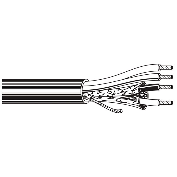 Belden Multi-Conductor Cable, 20 AWG, 4 C, Chrome, PVC, Stranded, 350V AC, Indoor - 8722 0601000