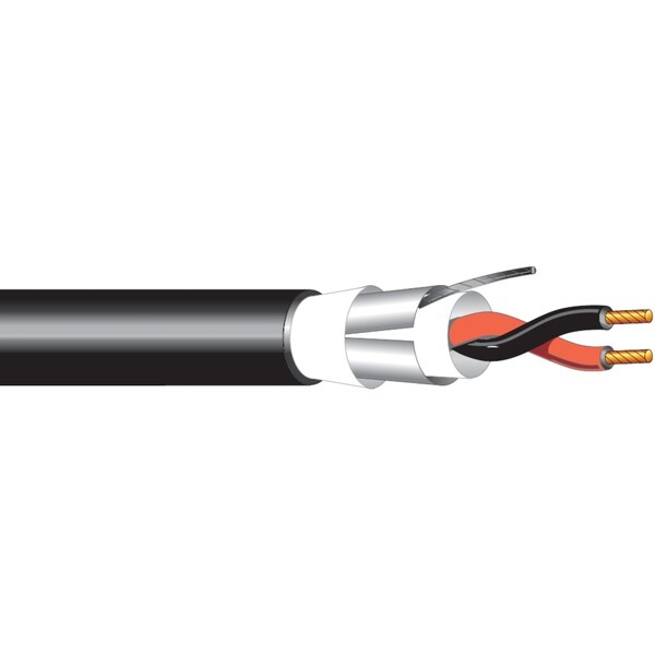 West Penn Wire Multi-Conductor Cable, 18 AWG, 4 C, Black, PVC, Stranded, 300V AC - AQ3244BK1000