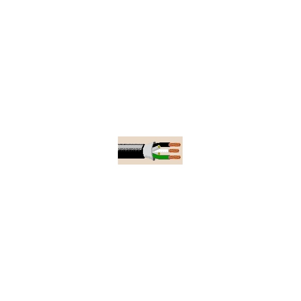 Belden Portable Cord, SO, 14 AWG, 3 C, Black, Rubber, Stranded, 600V - 4A-1403-B