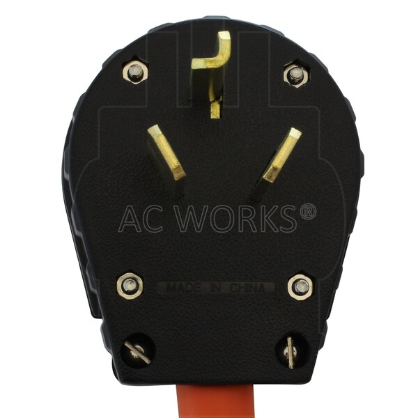 Ac Works 10-30P 3-Prong Old Dryer Plug to 6-30R 3-Prong 30 Amp 250 Volt HVAC Female Adapter - S1030630-018