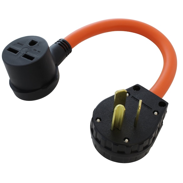 Ac Works 10-30P 3-Prong Old Dryer Plug to 6-30R 3-Prong 30 Amp 250 Volt HVAC Female Adapter - S1030630-018